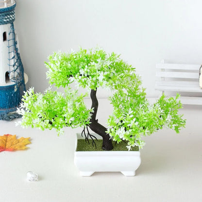 Künstliche Bonsai-Pflanze im Topf – 1 Stück – Kleine Kunstpflanze für Tisch, Garten & Wohnraumdeko