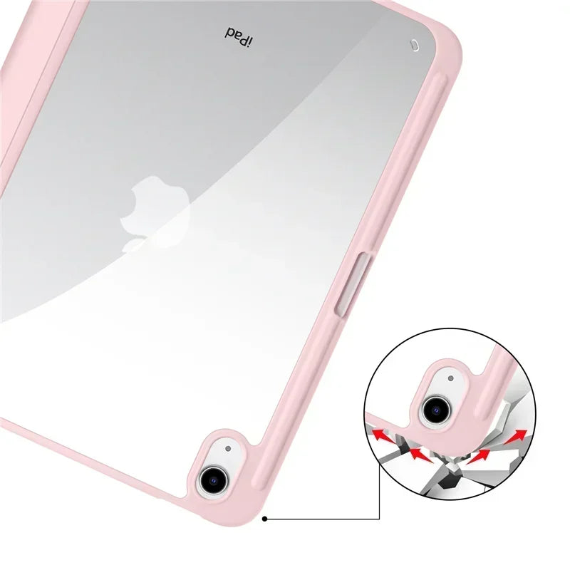 iPad Hülle mit Stifthalter & Standfunktion – Acryl Rückseite, stoßfest