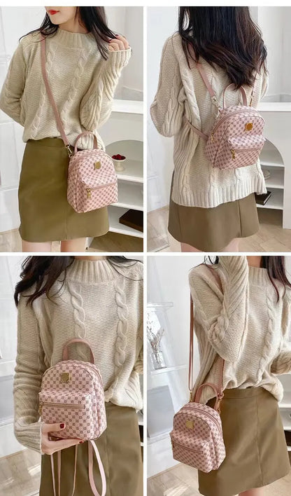 Damen Rucksack aus PU-Leder – Modischer Tagesrucksack für Schule & Freizeit