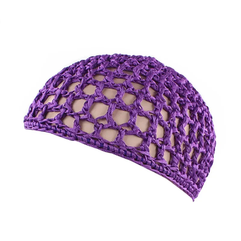 Haarnetz Damen gehäkelt – Elastisches Mesh Turban Cap – Schlafhaube & Haarpflege-Hilfe – atmungsaktiv & bequem – Unisex