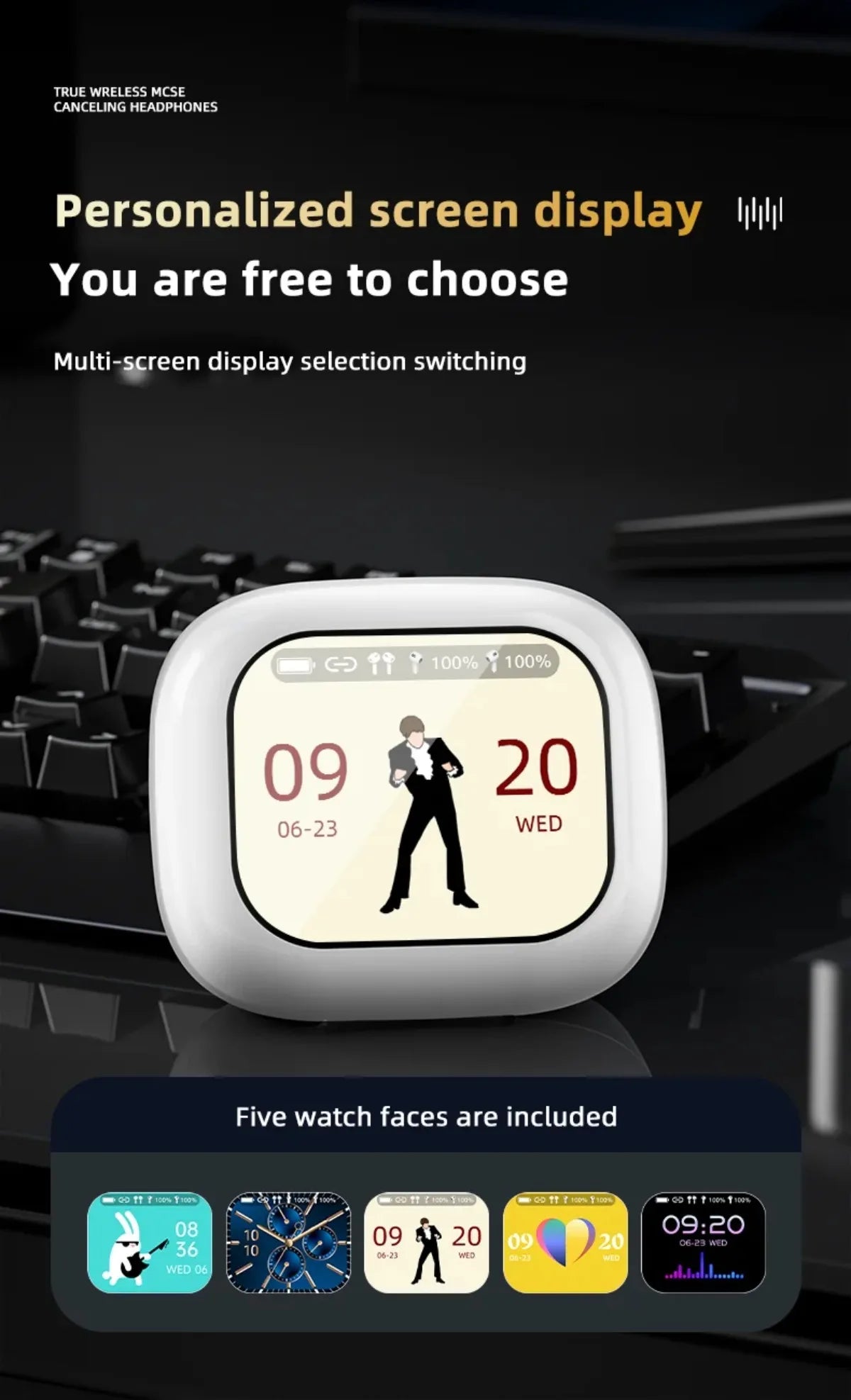 Übersetzungs-Kopfhörer mit Touch-Steuerung – Bluetooth 5.4 Headset mit Echtzeit-Übersetzung in 144 Sprachen – Noise Cancelling & Ladecase