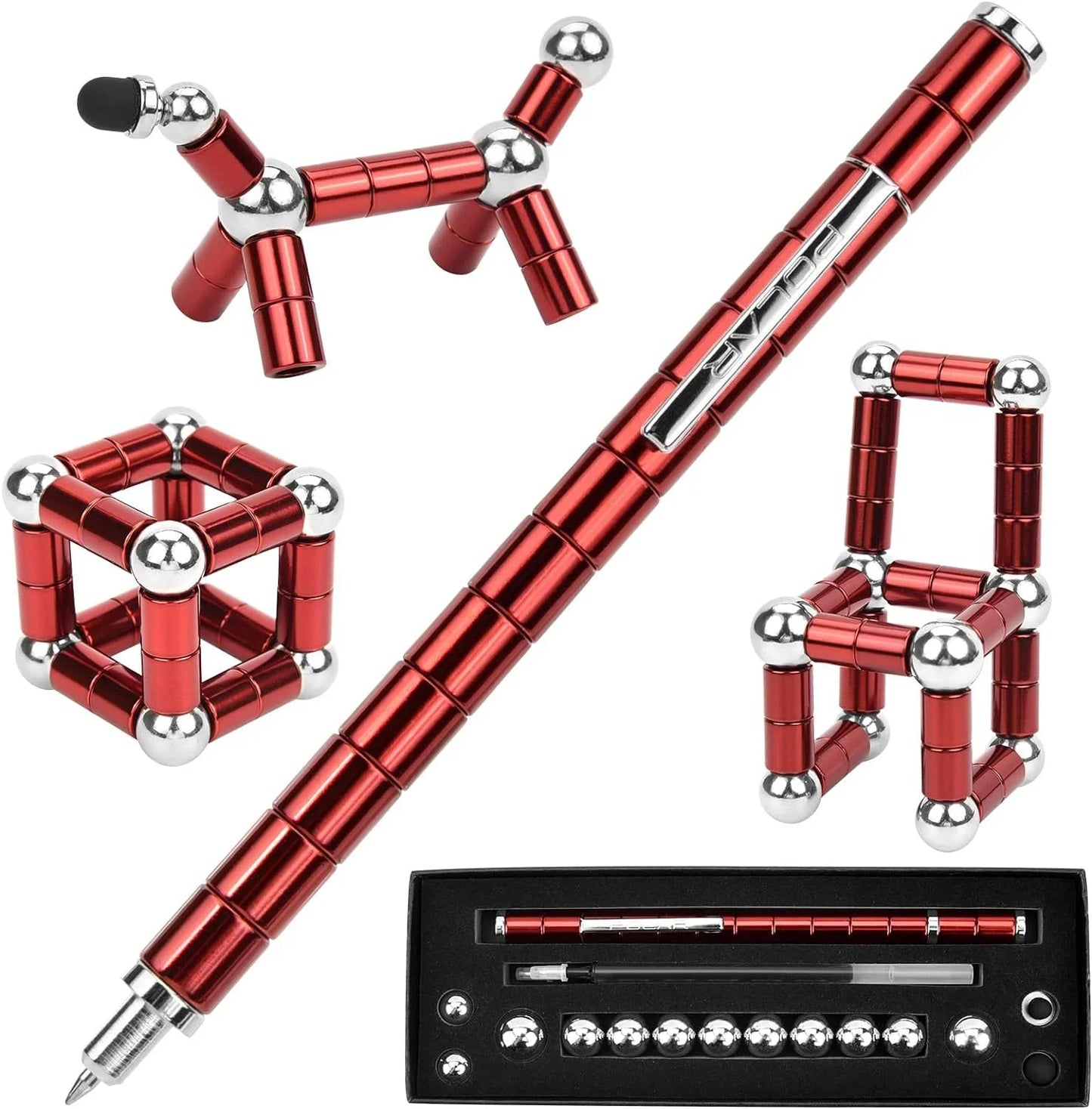 Magnetischer Fidget-Stift mit 13 Ringen – Deformationsstift gegen Stress & Langeweile, Kreativspielzeug & Geschenkidee