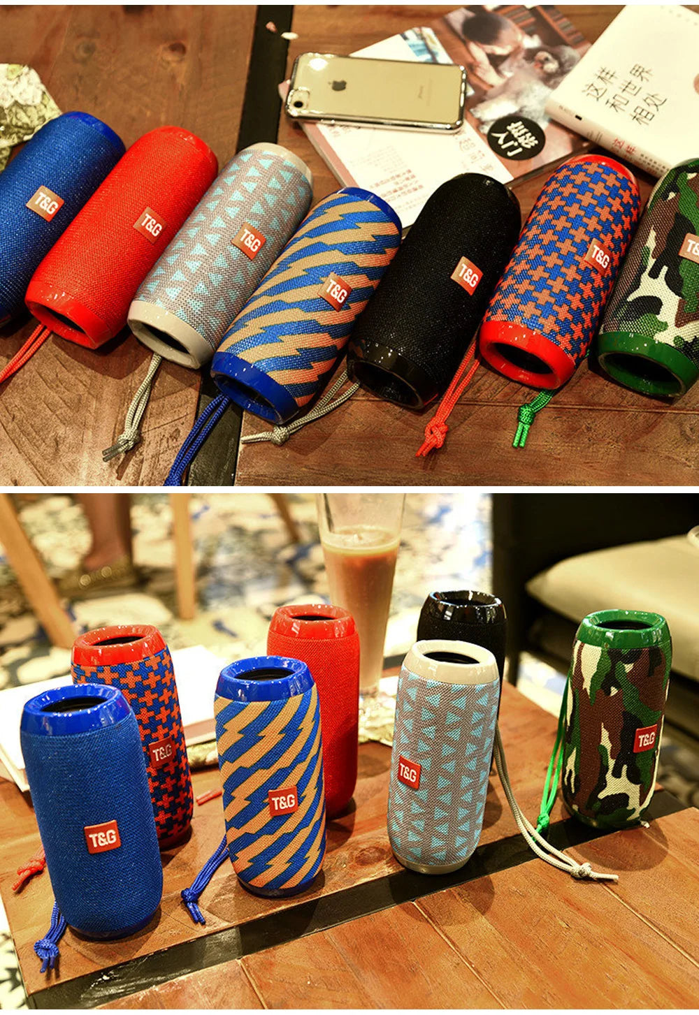 T&G TG117 Bluetooth Lautsprecher – Tragbar, Wasserdicht IPX5, mit TWS, FM & SD-Slot für Outdoor & Strand