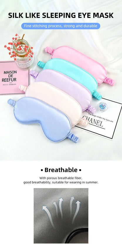 Schlafmaske aus Imitat-Seide – Weiche & atmungsaktive Augenmaske – Lichtschutz für Reisen, Nickerchen & erholsamen Schlaf