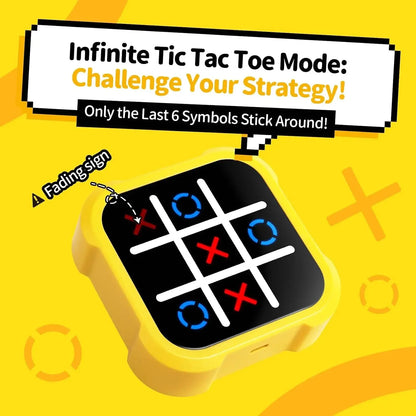 Elektronisches Tic-Tac-Toe Spiel – Tragbare 3-in-1 Konsole für Kinder & Erwachsene, Lernspiel mit Memory- und Reaktionsmodus
