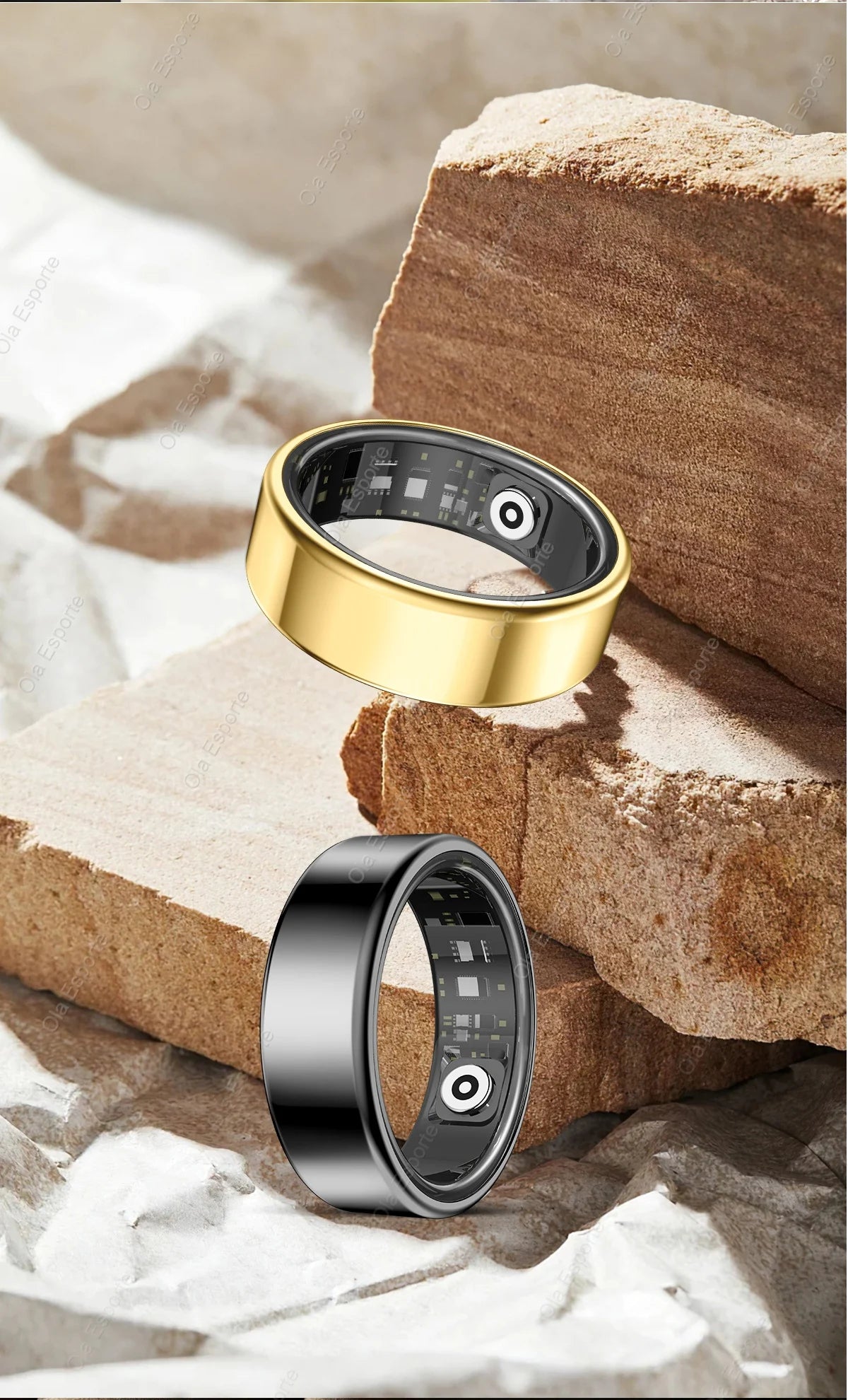 Smart Ring 2025 ohne Display – Fitness- & Gesundheitsring für Damen & Herren – Herzfrequenz, Schlaf, Blutsauerstoff – IP68 5ATM wasserdicht – für Android & iOS