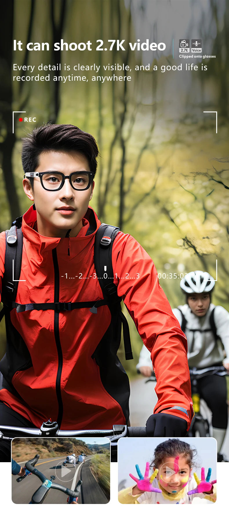 Xiaomi 4K FPV Smart Glasses mit HD-Kamera – Videoaufnahme, WiFi App-Steuerung & Sprachaufzeichnung für Outdoor & Sport