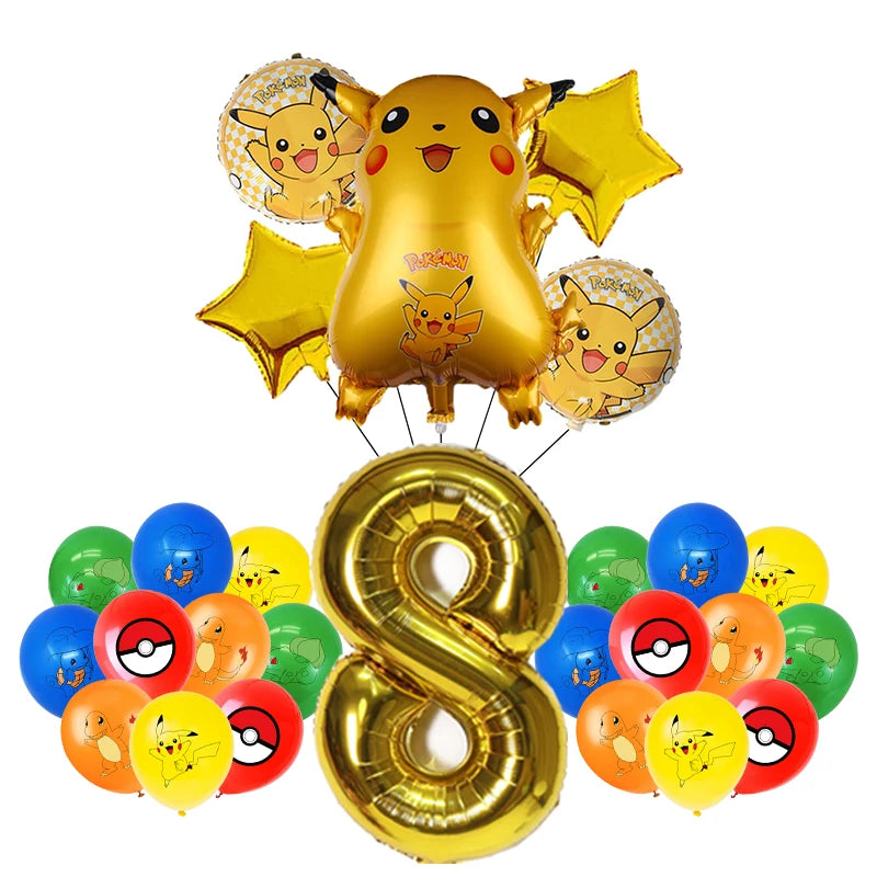 Pokemon Geburtstag Party Dekoration Neue Blitz Pikachu Ballon Für Kinder Event Liefert Einweg Geschirr Banner Hintergrund