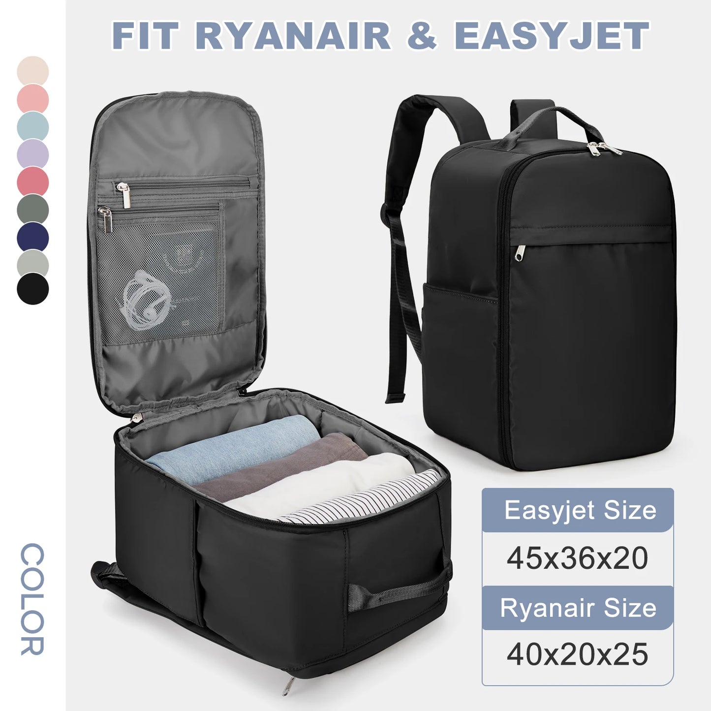 Handgepäck Rucksack 40x20x25 – Kabinentasche für Ryanair & EasyJet, 20–35 L