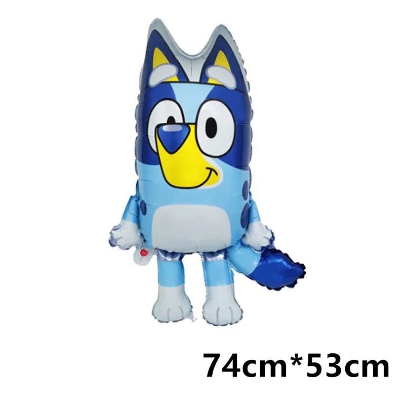 Bluey Ballons Blueies Cartoon Hund Ballon Bingoed Alles Gute zum Geburtstag Banner Geschirr Hintergrund Party Dekorationen Kind Kuchen Topper