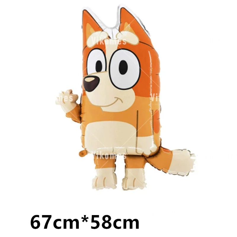 Bluey Ballons Blueies Cartoon Hund Ballon Bingoed Alles Gute zum Geburtstag Banner Geschirr Hintergrund Party Dekorationen Kind Kuchen Topper