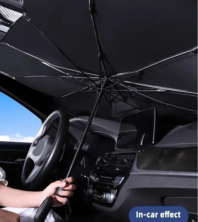Auto-Sonnenschirm Frontscheibe – Faltbarer Car Sunshade Umbrella für Sommer & UV-Schutz