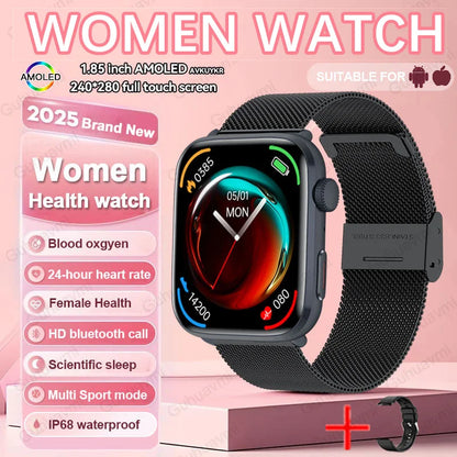 Xiaomi Smartwatch für Damen 2025 – Gesundheitsuhr mit Blutdruck, HRV, Sauerstoff & AI-Diagnose – AMOLED Touch – IP68 wasserdicht – NFC & Bluetooth