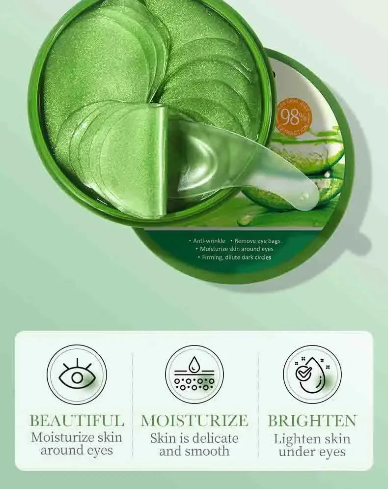 60x Aloe Vera Collagen Augenpads – Augenmaske gegen Augenringe & Falten