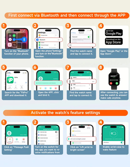 1,83" Smartwatch für Damen & Herren – BT Call, Fitness & Full Touchscreen