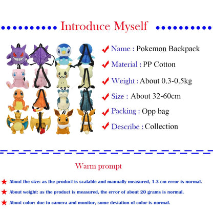 Pokémon Plüsch-Rucksack – Gengar, Pikachu, Evoli & Co. als Kuscheltier-Schulrucksack für Kinder