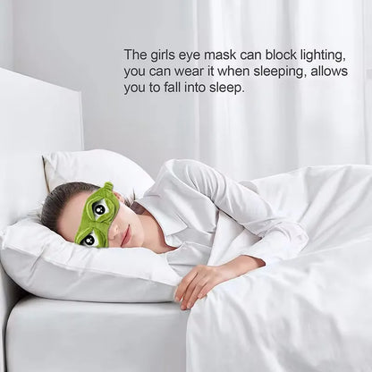 Süße Frosch-Schlafmaske – Weiche Augenmaske für Mittagsschlaf & Reisen – Lichtschutz & Komfort