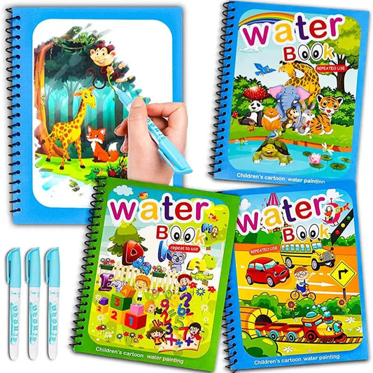 Magisches Wasser-Malbuch – Wiederverwendbares Montessori Malbuch für Kinder ohne Farbe