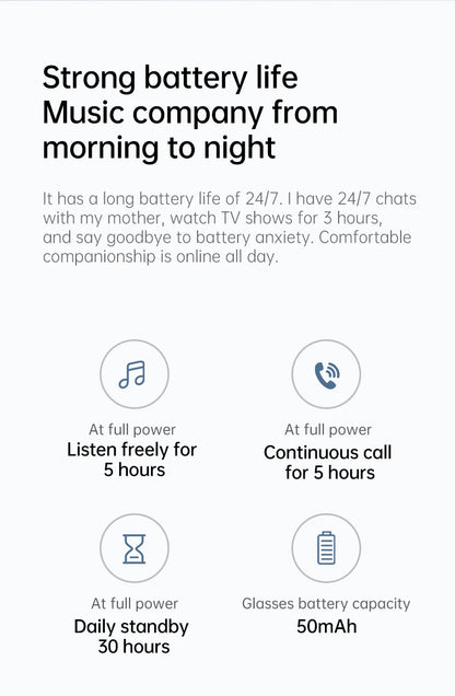 Smart Audio-Brille XG89 mit Übersetzungsfunktion – Bluetooth 6.0 Sonnenbrille mit Kopfhörer & Noise Cancelling – 144 Sprachen – für Reisen & Business