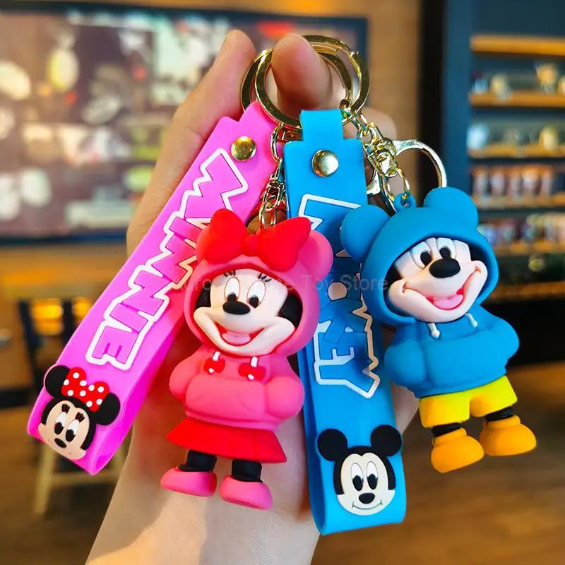 Disney Schlüsselanhänger – Mickey, Minnie & Stitch Figurenanhänger aus PVC & Metall