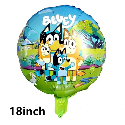Bluey Ballons Blueies Cartoon Hund Ballon Bingoed Alles Gute zum Geburtstag Banner Geschirr Hintergrund Party Dekorationen Kind Kuchen Topper