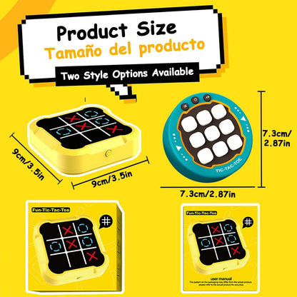 Elektronisches Tic-Tac-Toe Spiel – Tragbare 3-in-1 Konsole für Kinder & Erwachsene, Lernspiel mit Memory- und Reaktionsmodus