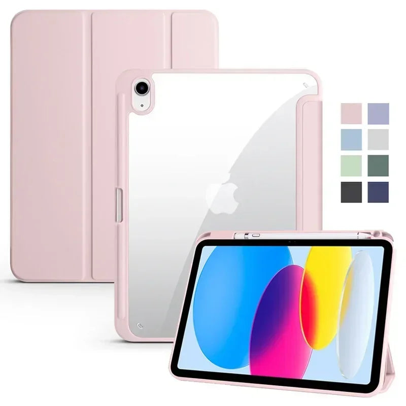 iPad Hülle mit Stifthalter & Standfunktion – Acryl Rückseite, stoßfest