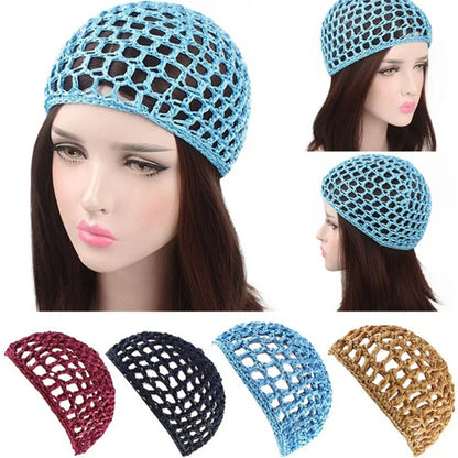 Haarnetz Damen gehäkelt – Elastisches Mesh Turban Cap – Schlafhaube & Haarpflege-Hilfe – atmungsaktiv & bequem – Unisex