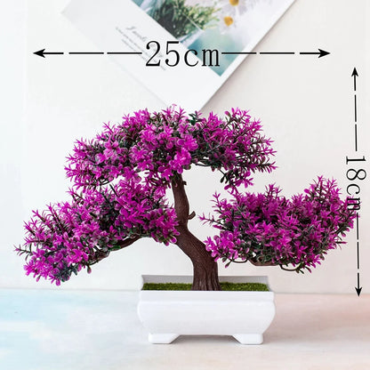 Künstliche Bonsai-Pflanze im Topf – 1 Stück – Kleine Kunstpflanze für Tisch, Garten & Wohnraumdeko