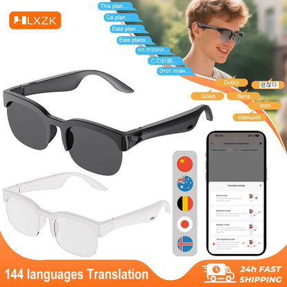 Smart Audio-Brille XG89 mit Übersetzungsfunktion – Bluetooth 6.0 Sonnenbrille mit Kopfhörer & Noise Cancelling – 144 Sprachen – für Reisen & Business