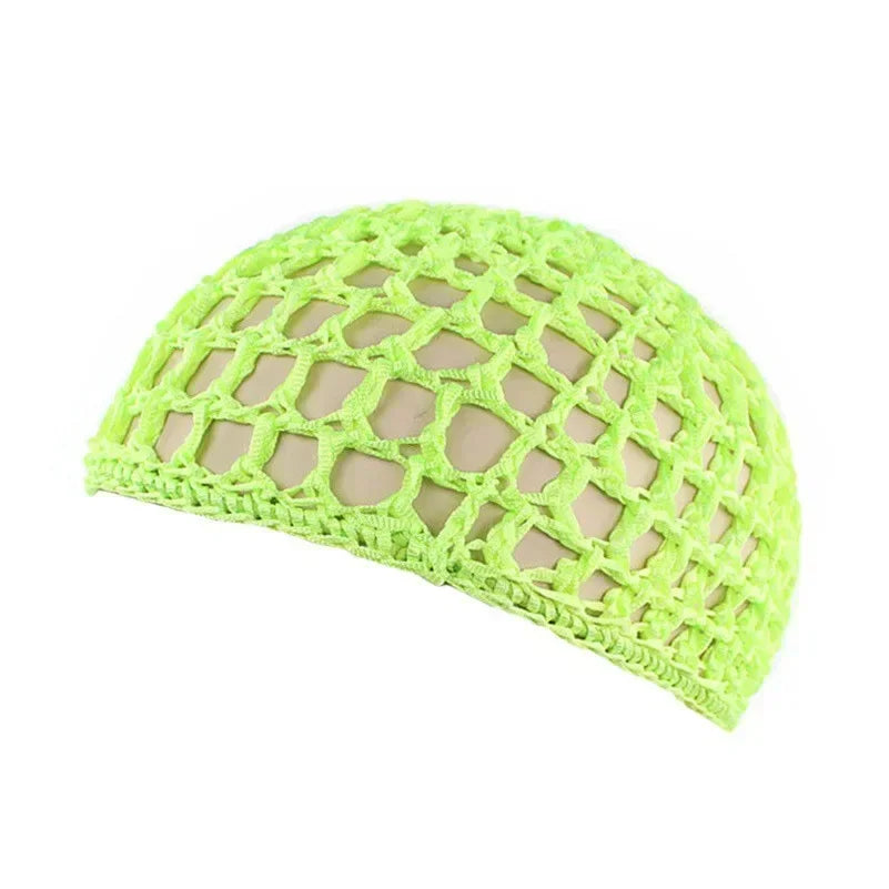 Haarnetz Damen gehäkelt – Elastisches Mesh Turban Cap – Schlafhaube & Haarpflege-Hilfe – atmungsaktiv & bequem – Unisex