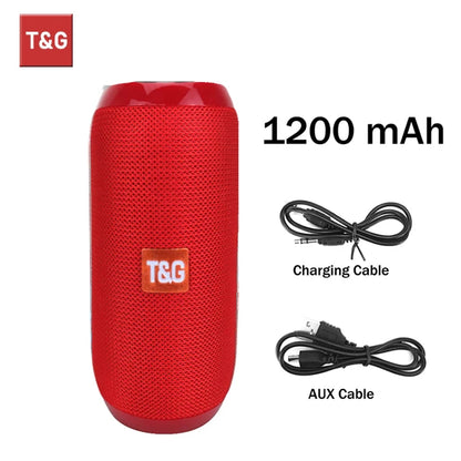 T&G TG117 Bluetooth Lautsprecher – Tragbar, Wasserdicht IPX5, mit TWS, FM & SD-Slot für Outdoor & Strand