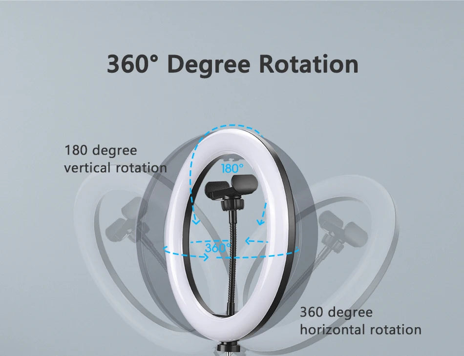 10" Selfie Ringlicht mit Stativ – LED-Ringleuchte für Video & Livestream