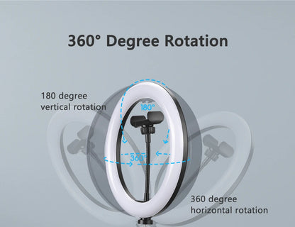 10" Selfie Ringlicht mit Stativ – LED-Ringleuchte für Video & Livestream
