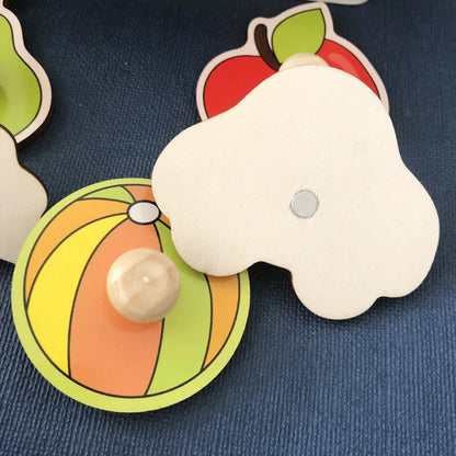 Montessori Holzpuzzle Tiere – Lernspielzeug mit Greifhilfe für Kinder ab 1 Jahr