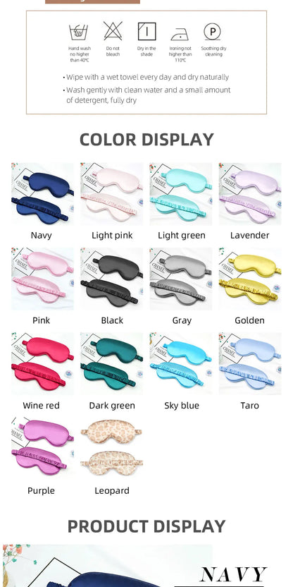 Schlafmaske aus Imitat-Seide – Weiche & atmungsaktive Augenmaske – Lichtschutz für Reisen, Nickerchen & erholsamen Schlaf