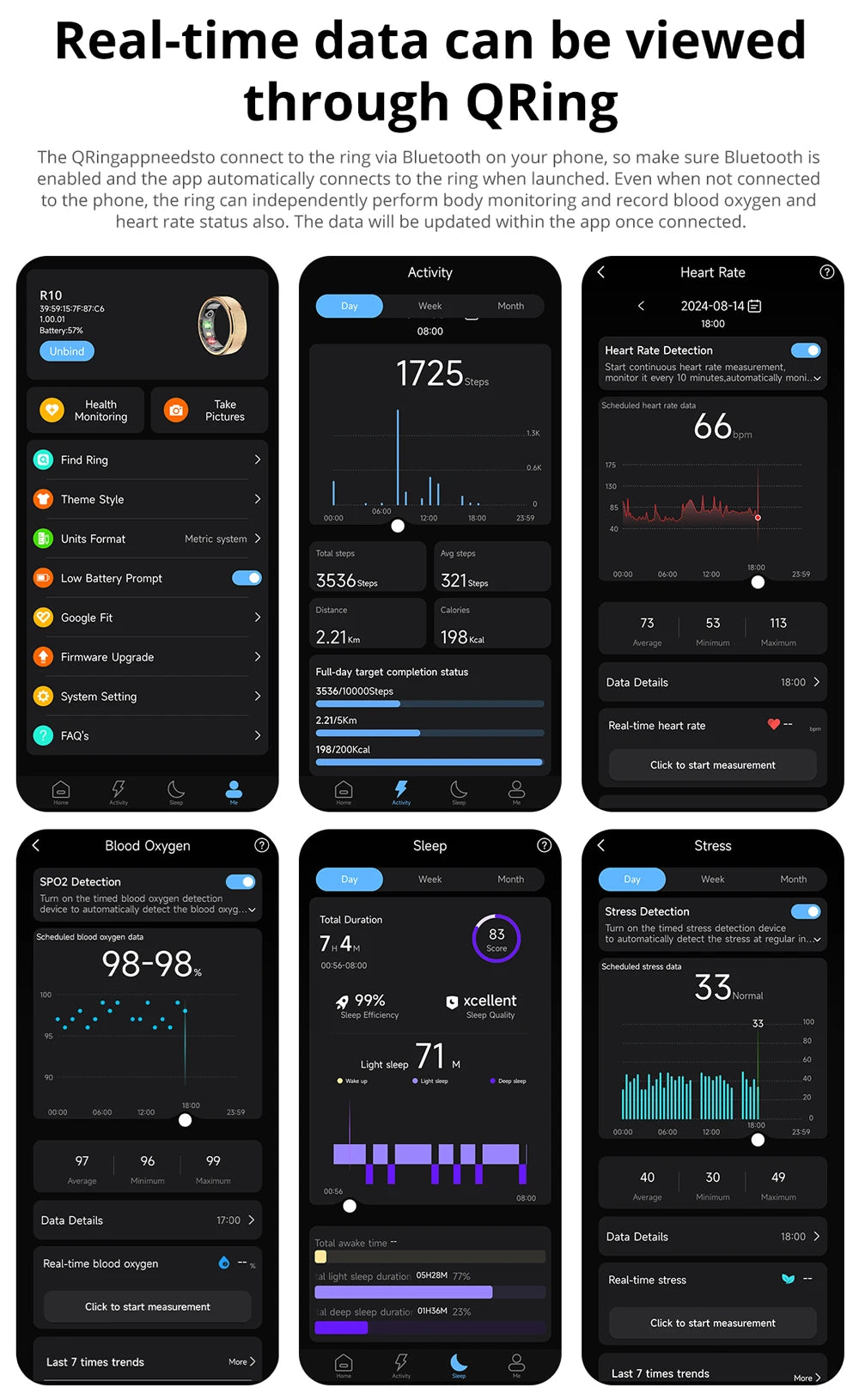 COLMI R10 Smart Ring mit Ladeetui – Gesundheits- & Schlaftracker, 5ATM wasserdicht, für Damen & Herren