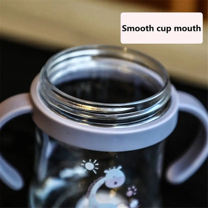 250ml Kinder-Trinkflasche mit Strohhalm & Griff – Auslaufsicher