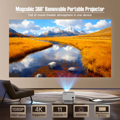 Magcubic L018 Beamer – 1080P, 650 ANSI Lumen, Android 11, WiFi6 & BT5.2