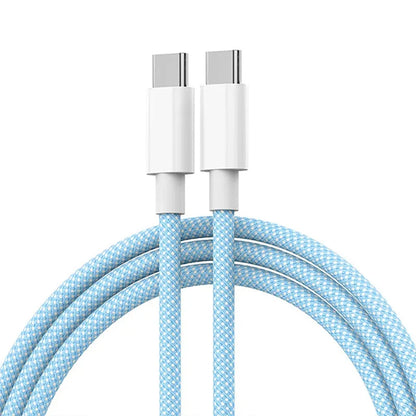 USB-C zu USB-C Nylon Kabel – 60W Schnellladekabel für iPhone 15, Samsung, Huawei & mehr