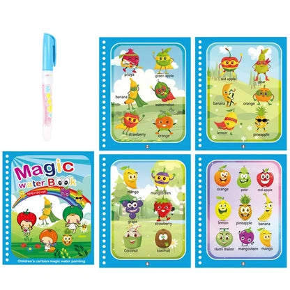Magisches Wasser-Malbuch mit Stift – Lernspielzeug für Kinder ab 2 Jahren