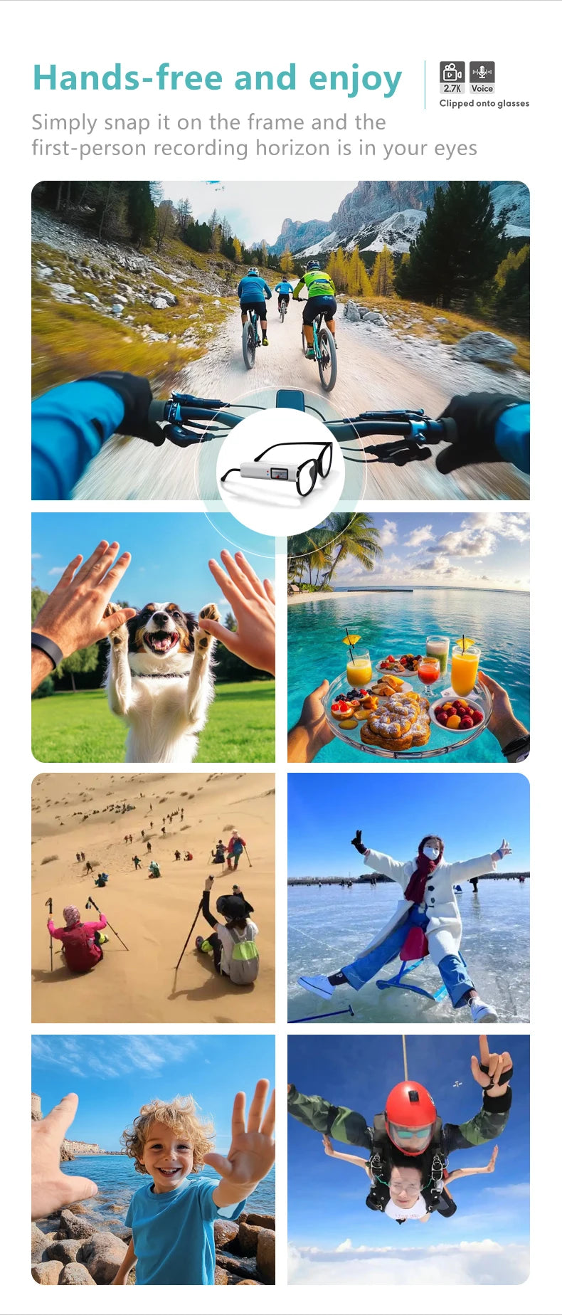 Xiaomi 4K FPV Smart Glasses mit HD-Kamera – Videoaufnahme, WiFi App-Steuerung & Sprachaufzeichnung für Outdoor & Sport