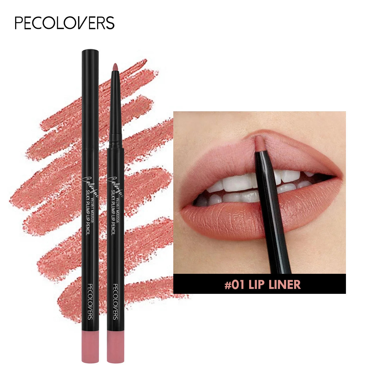 Wasserfester Matte Lipliner – Konturenstift in 12 Farben, langanhaltend & nicht abfärbend