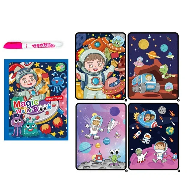 Magisches Wasser-Malbuch mit Stift – Lernspielzeug für Kinder ab 2 Jahren