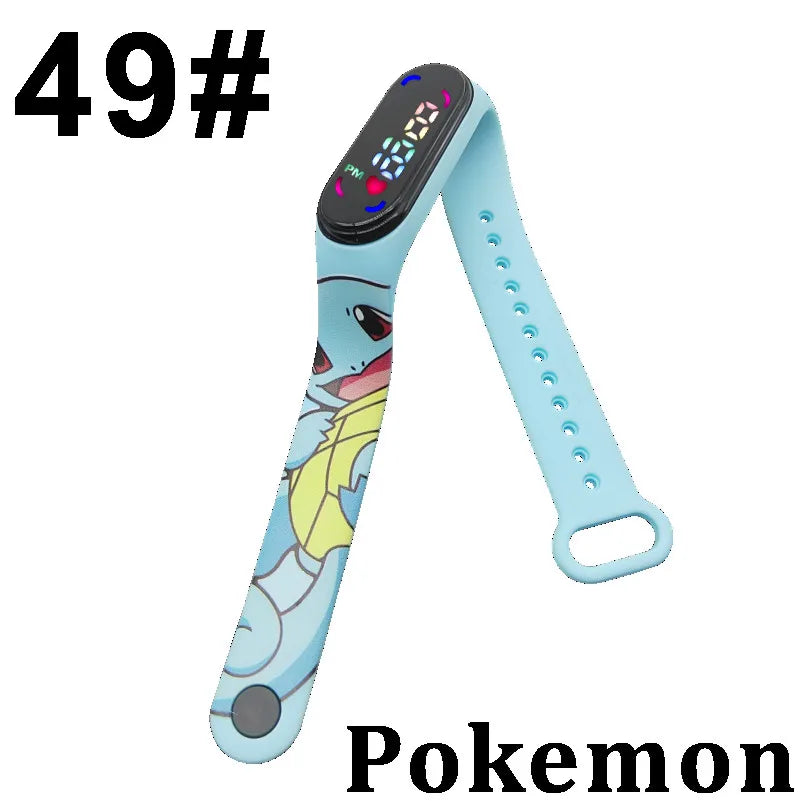 Pokémon LED-Digitaluhr – Kinderarmbanduhr mit Pikachu, Gengar & Evoli im Anime-Design
