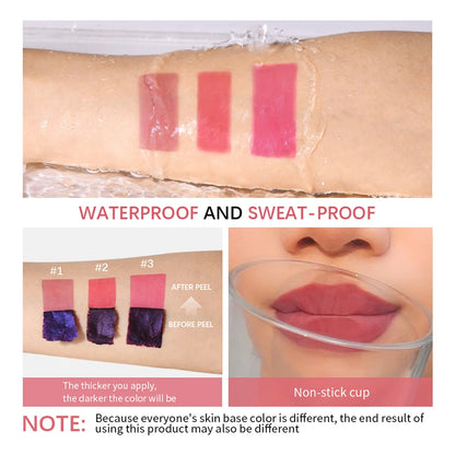 Korean Lip Tint Peel Off – Matte Lip Ink, langanhaltend & wasserfest, 3 Farben