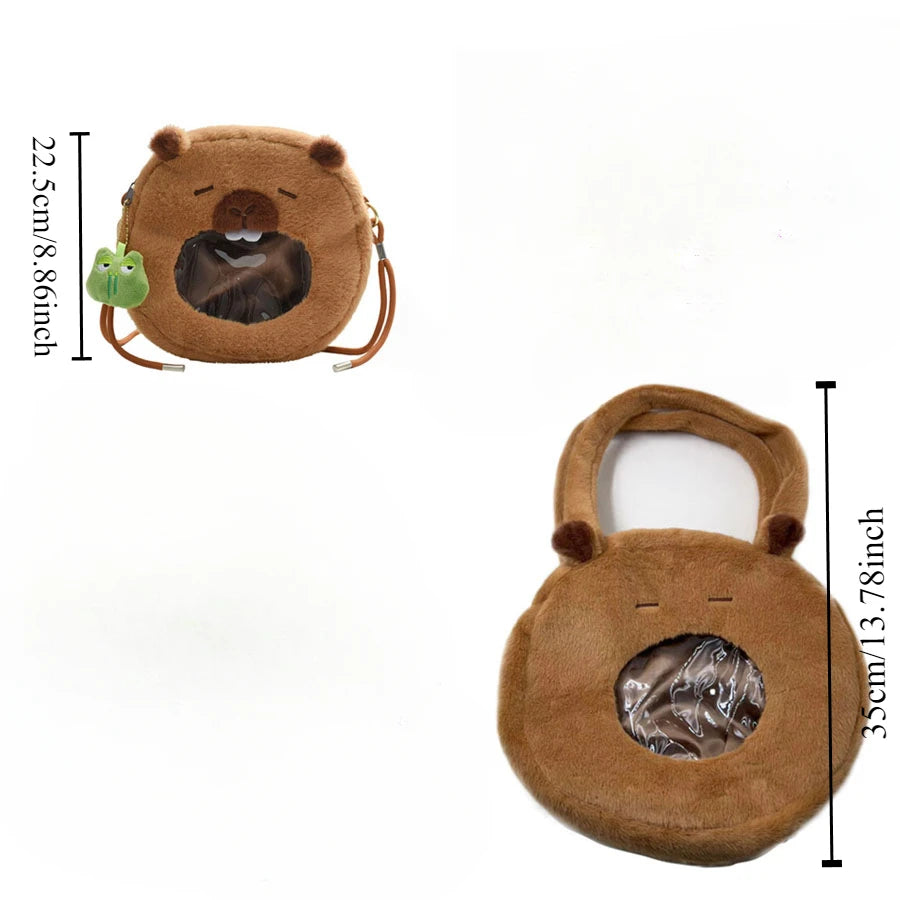 Capybara Plüsch-Rucksack 33 cm – Kawaii Mini-Rucksack & Kuscheltier für Kinder & Teenager