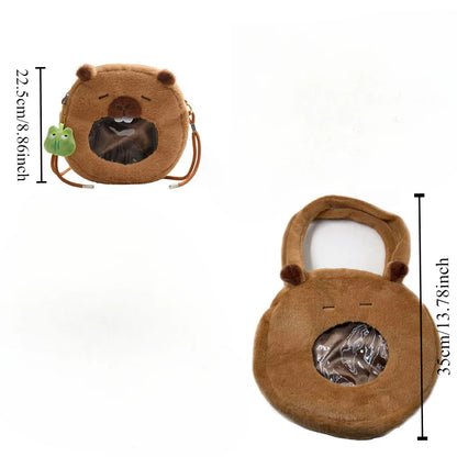 Capybara Plüsch-Rucksack 33 cm – Kawaii Mini-Rucksack & Kuscheltier für Kinder & Teenager