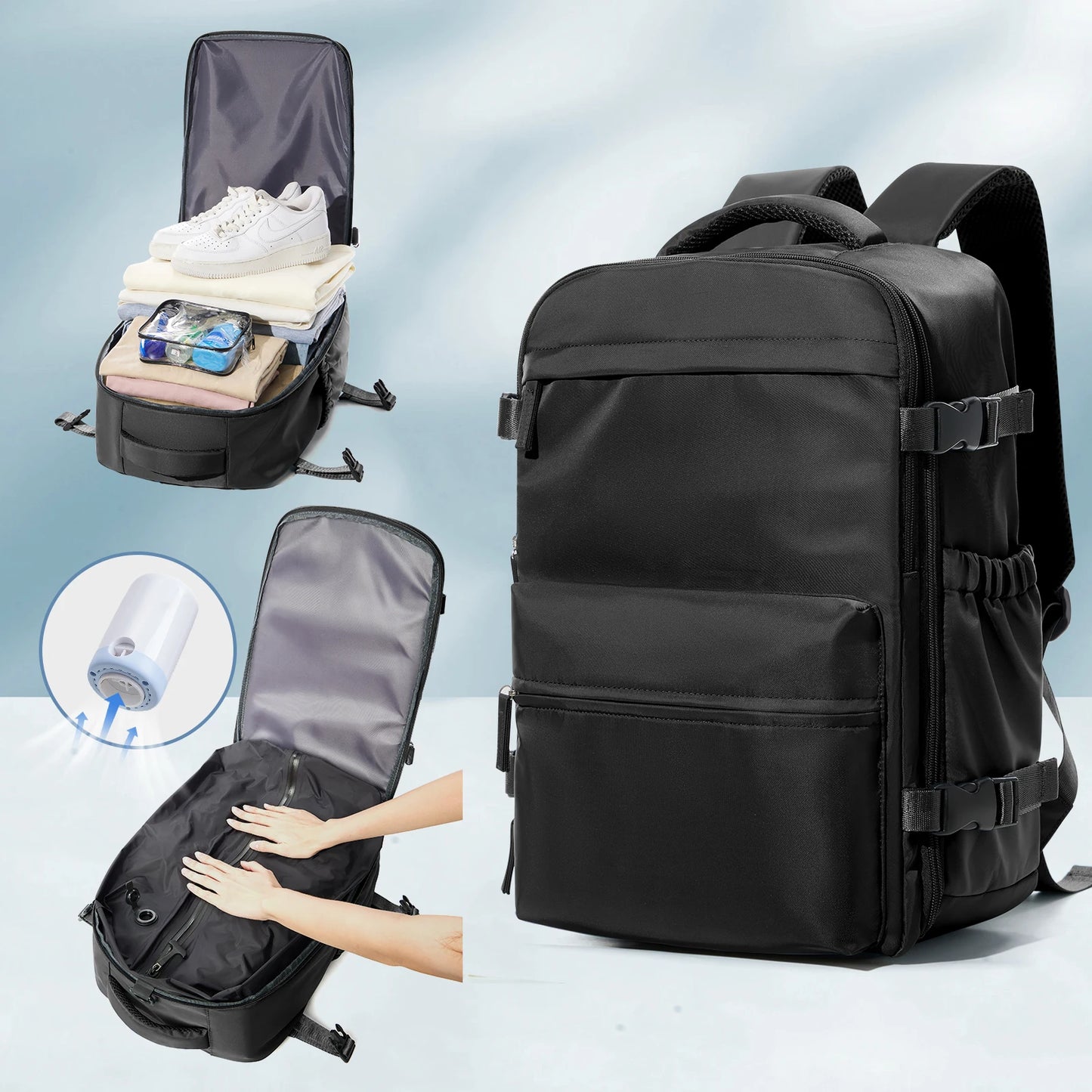 Reiserucksack mit Laptopfach 20–35 L – Expandierbarer Business- & Schulrucksack für Damen & Herren