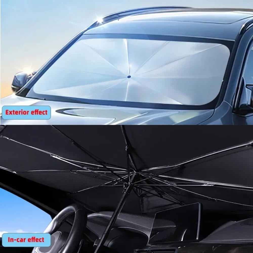 Auto-Sonnenschirm Frontscheibe – Faltbarer Car Sunshade Umbrella für Sommer & UV-Schutz